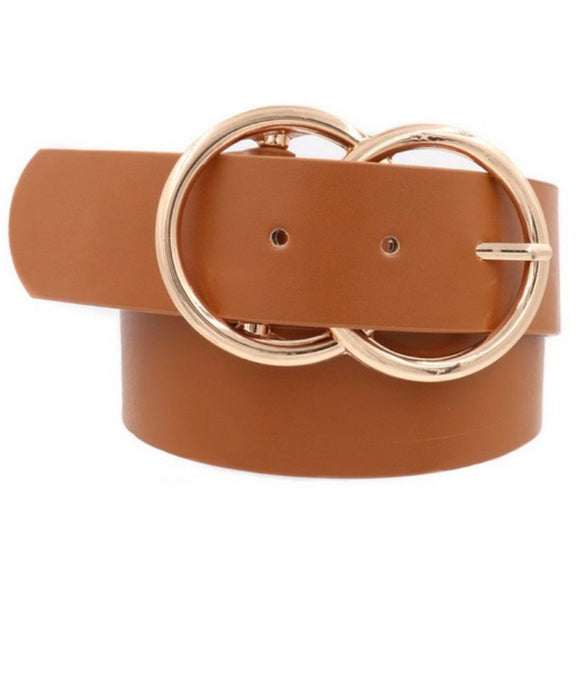 Double Circle detail belt in brown