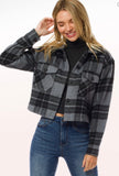 Maisy plaid crop flannel shacket