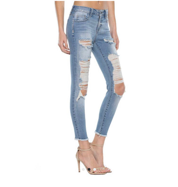 Late to the party distressed denim