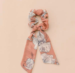 Floral scarf scrunchie