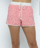 Pink leopard track shorts