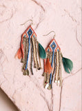 Fall vibes feather earrings