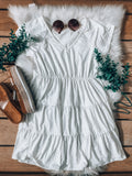 White out tiered dress