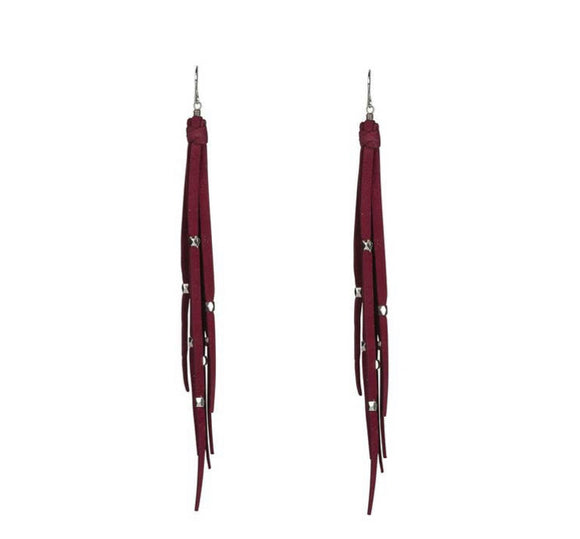 Sangria leather earrings