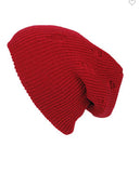Distressed beanie in red
