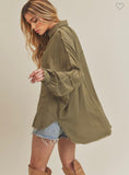 Izzy olive button up