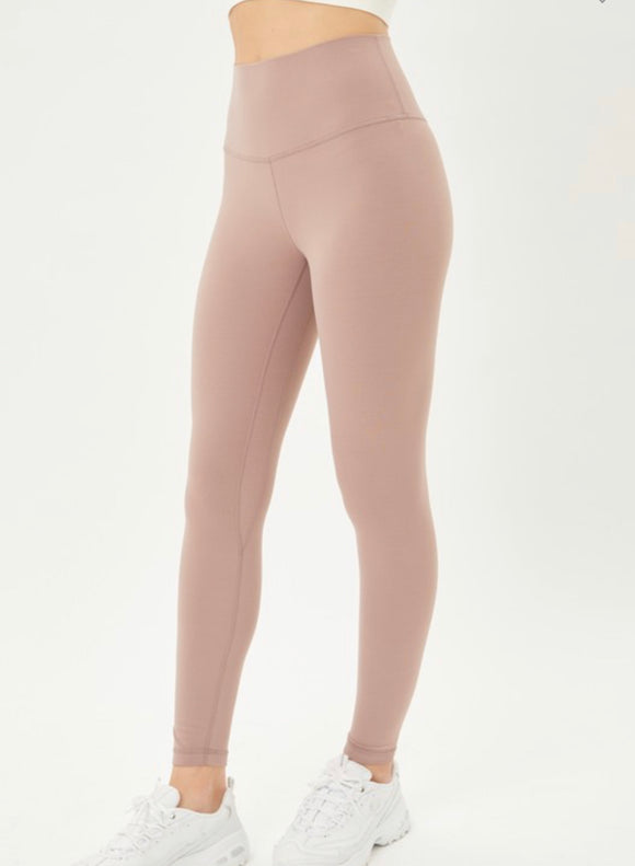 Pink clay high waisted leggings