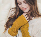 Knit hand warmers- mustard
