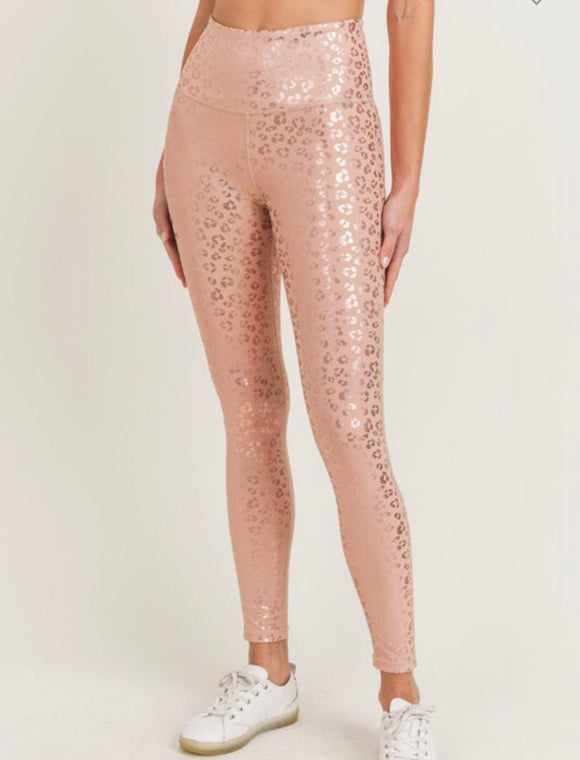 Pink leopard foil bottoms