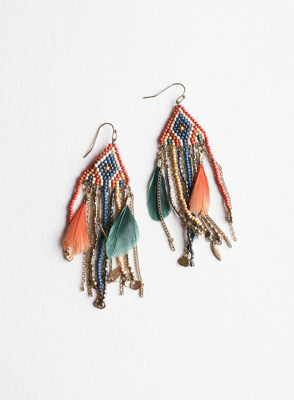Fall vibes feather earrings