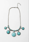 Turquoise charm link necklace