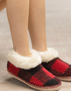 Buffalo plaid slippers
