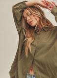 Izzy olive button up
