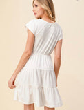 White out tiered dress