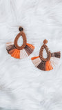 Boho woven earrings in Natural