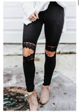 Unforgettable Lace cut out leggings- black