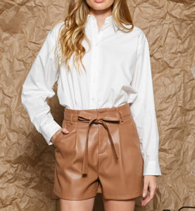 Date night faux leather shorts